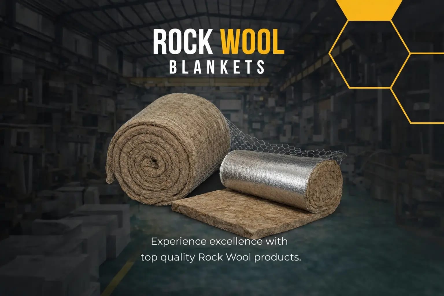Fireproof Rock Wool Blankets for heavy-duty industrial applications.